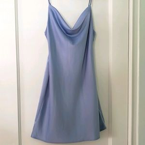 Baby blue satin cowl slip dress URBAN OUTFITTERS
